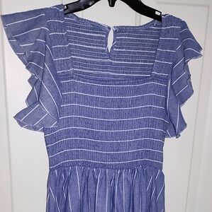 Cupshe Blue And White Striped Dress Size Small NWT